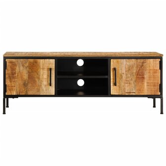 Tv-meubel 110x35x40 cm massief ruw mangohout 4