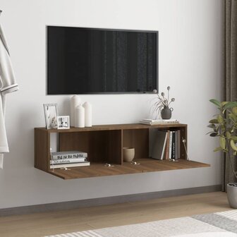 Tv-wandmeubel 120x30x30 cm bewerkt hout bruin eikenkleur 3