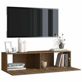 Tv-wandmeubel 120x30x30 cm bewerkt hout bruin eikenkleur 4