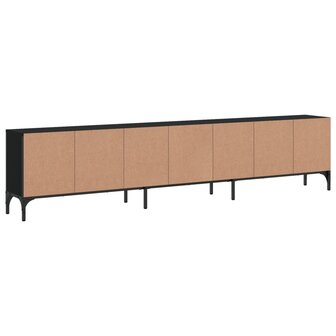 Tv-meubel met lade 200x25x44 cm bewerkt hout zwart 8