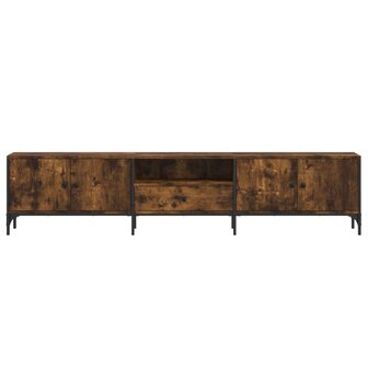 Tv-meubel met lade 200x25x44 cm bewerkt hout gerookt eikenkleur 6