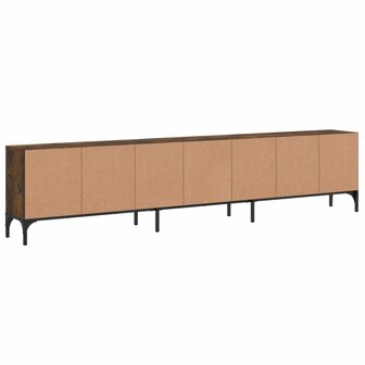 Tv-meubel met lade 200x25x44 cm bewerkt hout gerookt eikenkleur 8