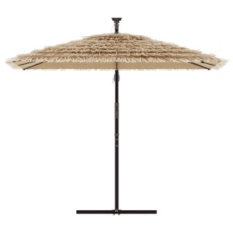 Parasol met LED&amp;apos;s en stalen paal 246x246x230 cm bruin 4