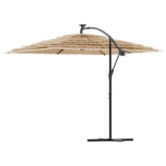 Parasol met LED&amp;apos;s en stalen paal 246x246x230 cm bruin 6