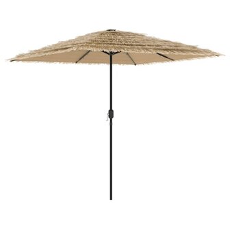 Parasol met LED&amp;apos;s en stalen paal 248x248x248 cm bruin 2