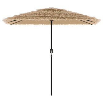 Parasol met LED&amp;apos;s en stalen paal 248x248x248 cm bruin 4