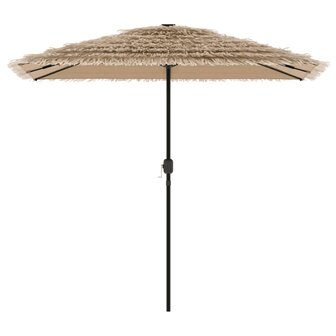 Parasol met LED&amp;apos;s en stalen paal 248x248x248 cm bruin 6