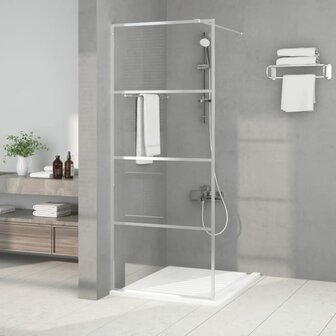 Inloopdouchewand 80x195 cm transparant ESG-glas zilverkleurig 1