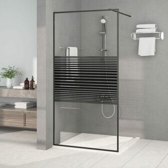 Inloopdouchewand 100x195 cm transparant ESG-glas zwart 1