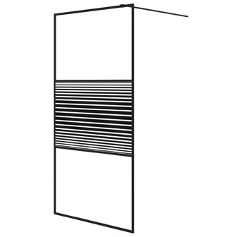 Inloopdouchewand 100x195 cm transparant ESG-glas zwart 2