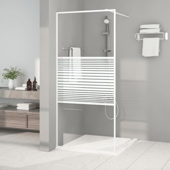 Inloopdouchewand 90x195 cm transparant ESG-glas wit 1