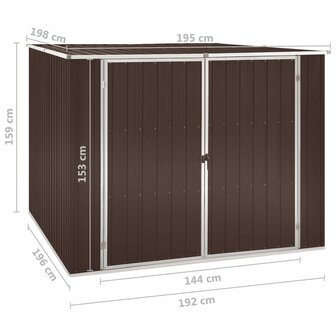 Tuinschuur 195x198x159 cm gegalvaniseerd staal bruin 8