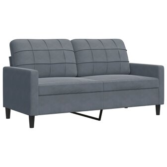 2-delige Loungeset met kussens en bolsters fluweel donkergrijs 5