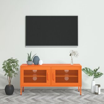 Tv-meubel 105x35x50 cm staal oranje 1