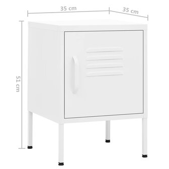 Nachtkastjes 2 st 35x35x51 cm staal wit 9