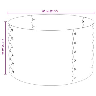 Plantenbak verhoogd 80x80x44 cm gegalvaniseerd staal grijs 7