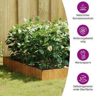 Plantenbak verhoogd 100x100x26 cm cortenstaal 8