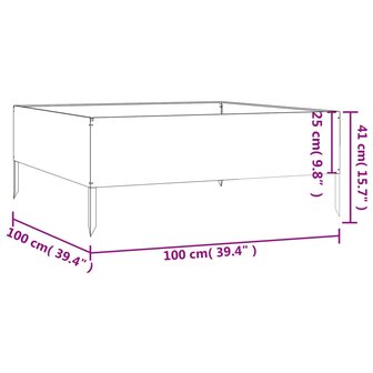 Plantenbak verhoogd 100x100x41 cm cortenstaal 7