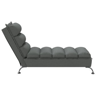 Chaise longue met kussens stof donkergrijs 5