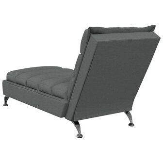 Chaise longue met kussens stof donkergrijs 6