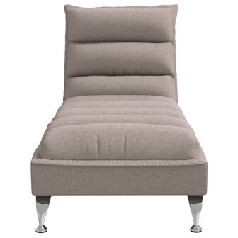 Massage chaise longue met kussens stof taupe 4