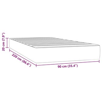 Pocketveringmatras 90x220x20 cm fluweel zwart 7