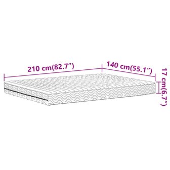 Schuimmatras hardheid H2 H3 140x210 cm wit 9