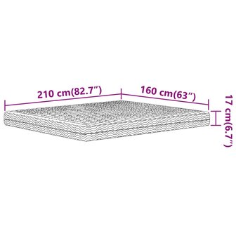 Schuimmatras hardheid H2 H3 160x210 cm wit 9