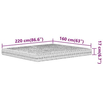 Schuimmatras hardheid H2 H3 160x220 cm wit 9