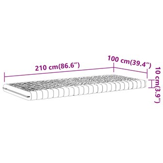 Schuimmatras 7 zones hardheid 20 ILD 100x210 cm wit 9