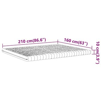 Schuimmatras 7 zones hardheid 20 ILD 160x210 cm wit 9