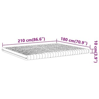 Schuimmatras 7 zones hardheid 20 ILD 180x210 cm wit 9