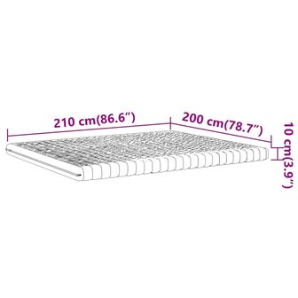 Schuimmatras 7 zones hardheid 20 ILD 200x210 cm wit 9