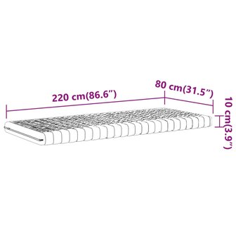 Schuimmatras 7 zones hardheid 20 ILD 80x220 cm wit 9