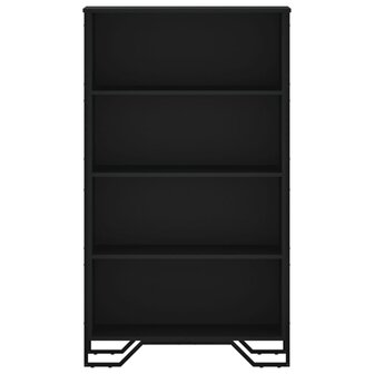 Boekenkast 80x31x137,5 cm bewerkt hout zwart 4