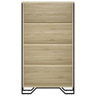 Boekenkast 80x31x137,5 cm bewerkt hout sonoma eikenkleurig 4