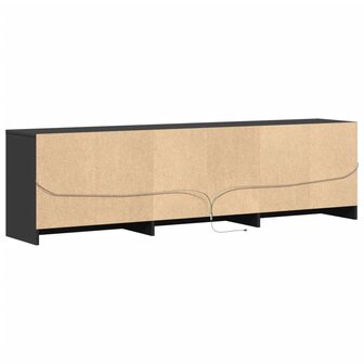 Tv-meubel met LED 180x34x50 cm bewerkt hout zwart 9