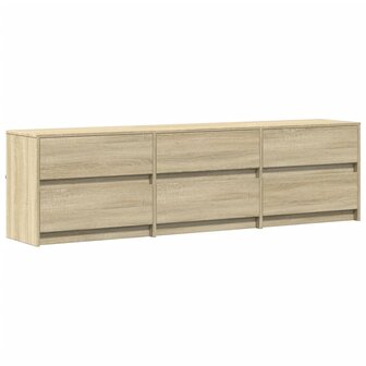 Tv-meubel met LED 180x34x50 cm bewerkt hout sonoma eikenkleurig 3