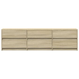 Tv-meubel met LED 180x34x50 cm bewerkt hout sonoma eikenkleurig 7