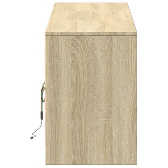 Tv-meubel met LED 180x34x50 cm bewerkt hout sonoma eikenkleurig 8