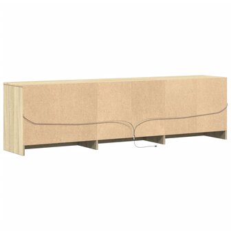 Tv-meubel met LED 180x34x50 cm bewerkt hout sonoma eikenkleurig 9