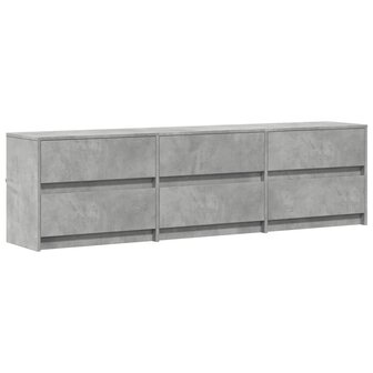 Tv-meubel met LED 180x34x50 cm bewerkt hout betongrijs 3