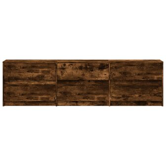 Tv-meubel met LED 180x34x50 cm bewerkt hout gerookt eikenkleur 7