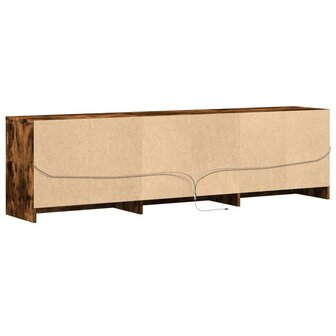 Tv-meubel met LED 180x34x50 cm bewerkt hout gerookt eikenkleur 9