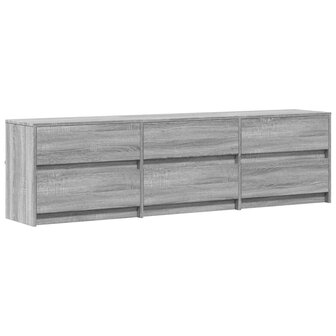 Tv-meubel met LED 180x34x50 cm bewerkt hout grijs sonoma eiken 3