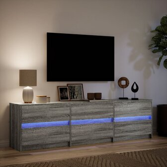 Tv-meubel met LED 180x34x50 cm bewerkt hout grijs sonoma eiken 5