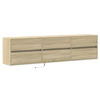 Tv-wandmeubel met LED-verlichting 180x31x45 cm sonoma eiken 3