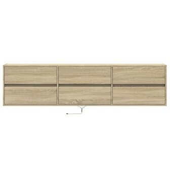 Tv-wandmeubel met LED-verlichting 180x31x45 cm sonoma eiken 6