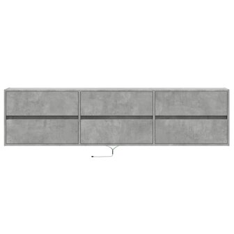 Tv-wandmeubel met LED-verlichting 180x31x45 cm betongrijs 6