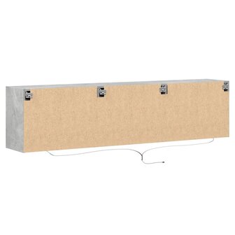 Tv-wandmeubel met LED-verlichting 180x31x45 cm betongrijs 8